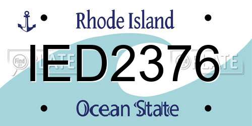 IED2376 Rhode Island License Plate