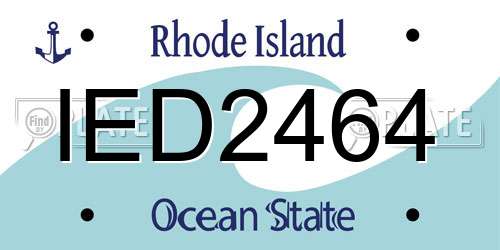 IED2464 Rhode Island License Plate