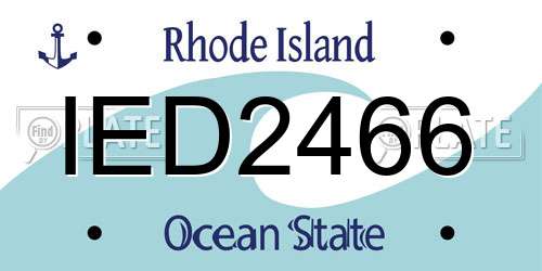 IED2466 Rhode Island License Plate