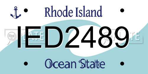 IED2489 Rhode Island License Plate