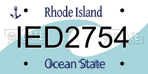 IED2754 Rhode Island License Plate