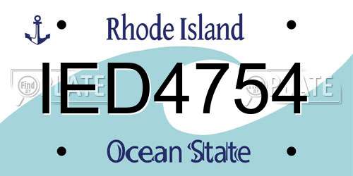 IED4754 Rhode Island License Plate