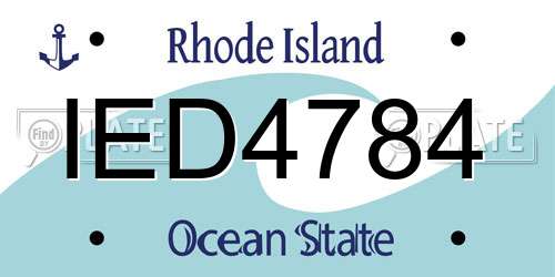 IED4784 Rhode Island License Plate