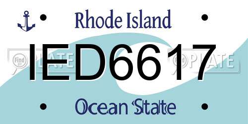 IED6617 Rhode Island License Plate
