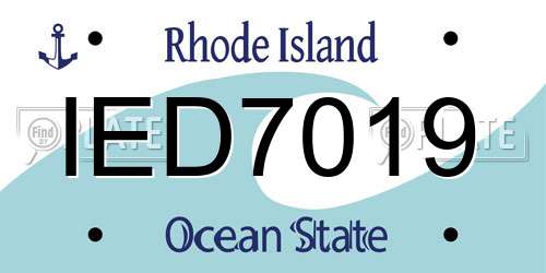 IED7019 Rhode Island License Plate