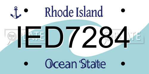 IED7284 Rhode Island License Plate