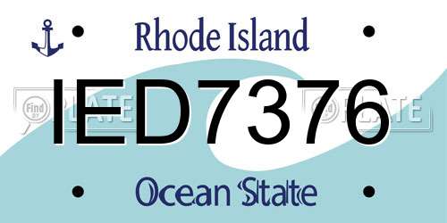 IED7376 Rhode Island License Plate