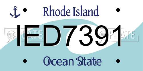 IED7391 Rhode Island License Plate
