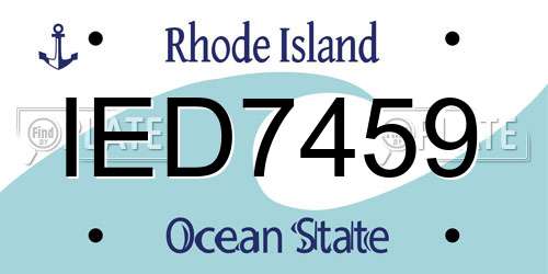 IED7459 Rhode Island License Plate