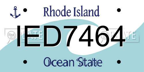 IED7464 Rhode Island License Plate