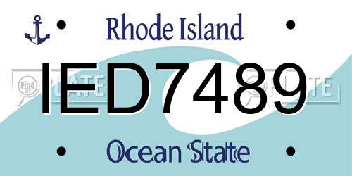 IED7489 Rhode Island License Plate