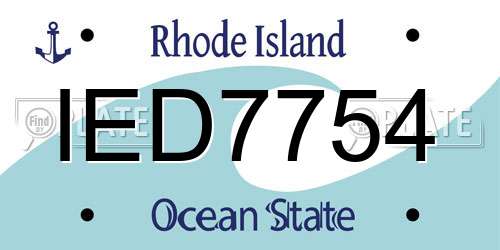 IED7754 Rhode Island License Plate