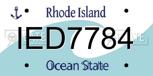 IED7784 Rhode Island License Plate