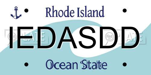 IEDASDD Rhode Island License Plate