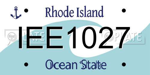 IEE1027 Rhode Island License Plate
