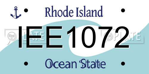 IEE1072 Rhode Island License Plate