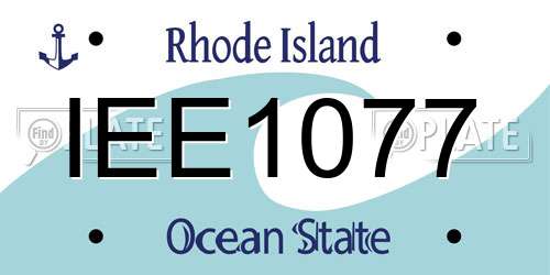 IEE1077 Rhode Island License Plate