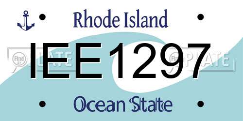 IEE1297 Rhode Island License Plate