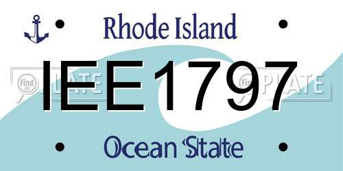 IEE1797 Rhode Island License Plate