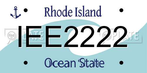IEE2222 Rhode Island License Plate