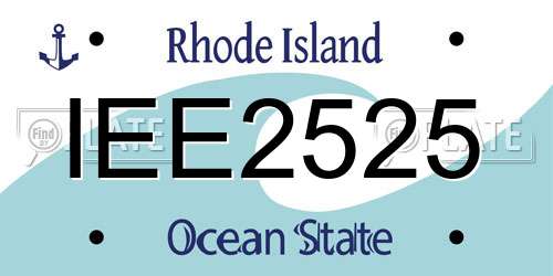 IEE2525 Rhode Island License Plate