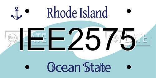 IEE2575 Rhode Island License Plate