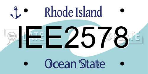 IEE2578 Rhode Island License Plate