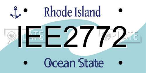IEE2772 Rhode Island License Plate