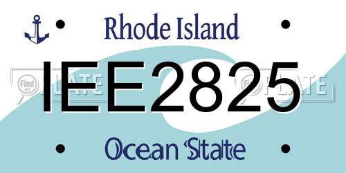 IEE2825 Rhode Island License Plate