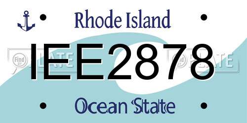 IEE2878 Rhode Island License Plate