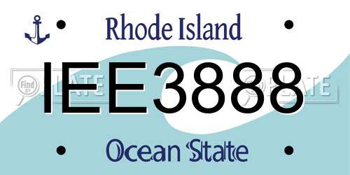 IEE3888 Rhode Island License Plate