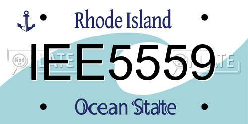 IEE5559 Rhode Island License Plate