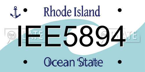 IEE5894 Rhode Island License Plate