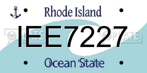 IEE7227 Rhode Island License Plate