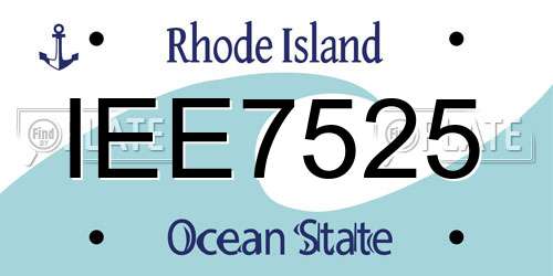 IEE7525 Rhode Island License Plate