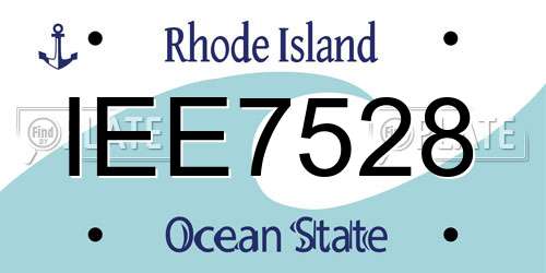 IEE7528 Rhode Island License Plate