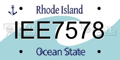 IEE7578 Rhode Island License Plate