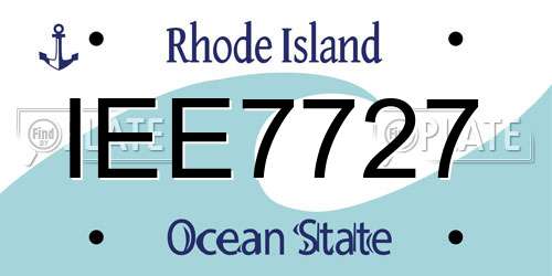IEE7727 Rhode Island License Plate