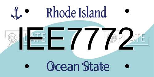 IEE7772 Rhode Island License Plate