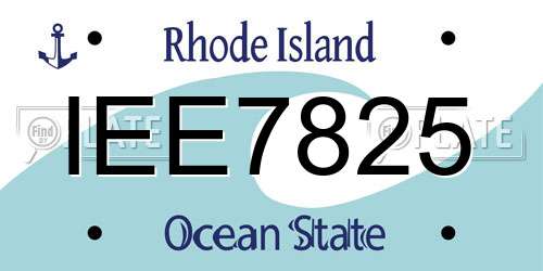 IEE7825 Rhode Island License Plate