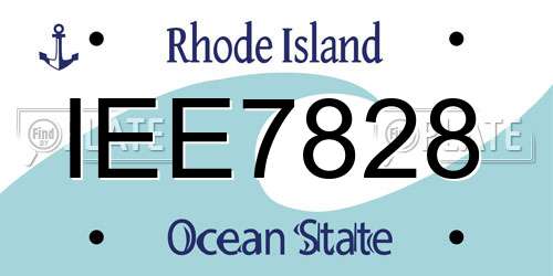 IEE7828 Rhode Island License Plate