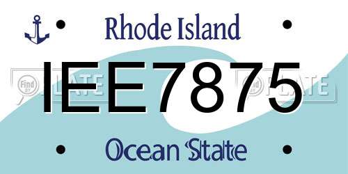 IEE7875 Rhode Island License Plate
