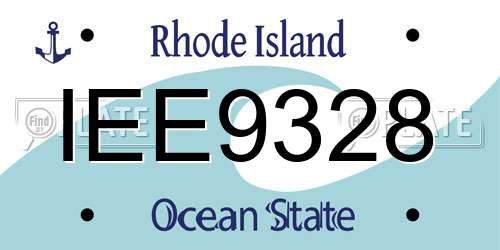IEE9328 Rhode Island License Plate