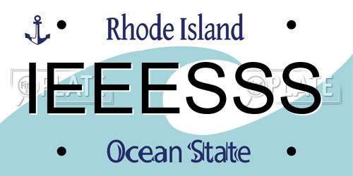 IEEESSS Rhode Island License Plate