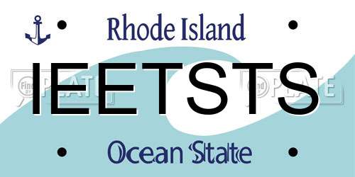 IEETSTS Rhode Island License Plate