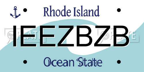 IEEZBZB Rhode Island License Plate