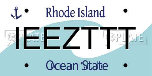 IEEZTTT Rhode Island License Plate