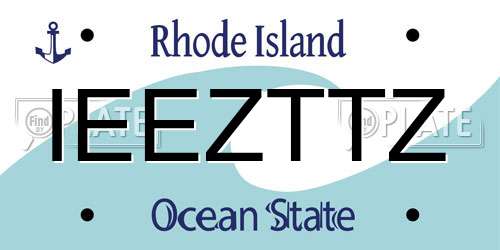 IEEZTTZ Rhode Island License Plate