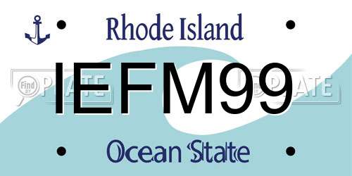 IEFM99 Rhode Island License Plate