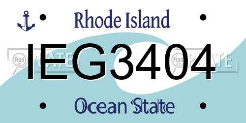 IEG3404 Rhode Island License Plate